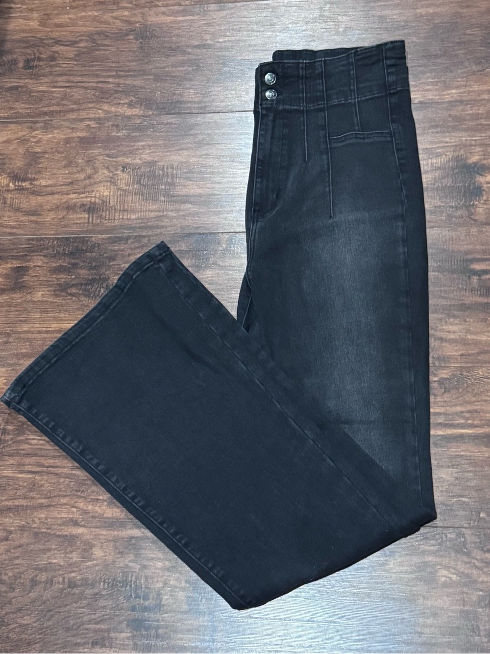Free People "We The Free Jayde" flare jeans in a black wash
